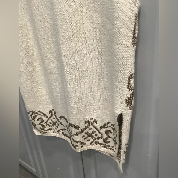 Express Tricot British Crown Woman’s Sweater Vest Ivory Beige Sz Large - Picture 4 of 13